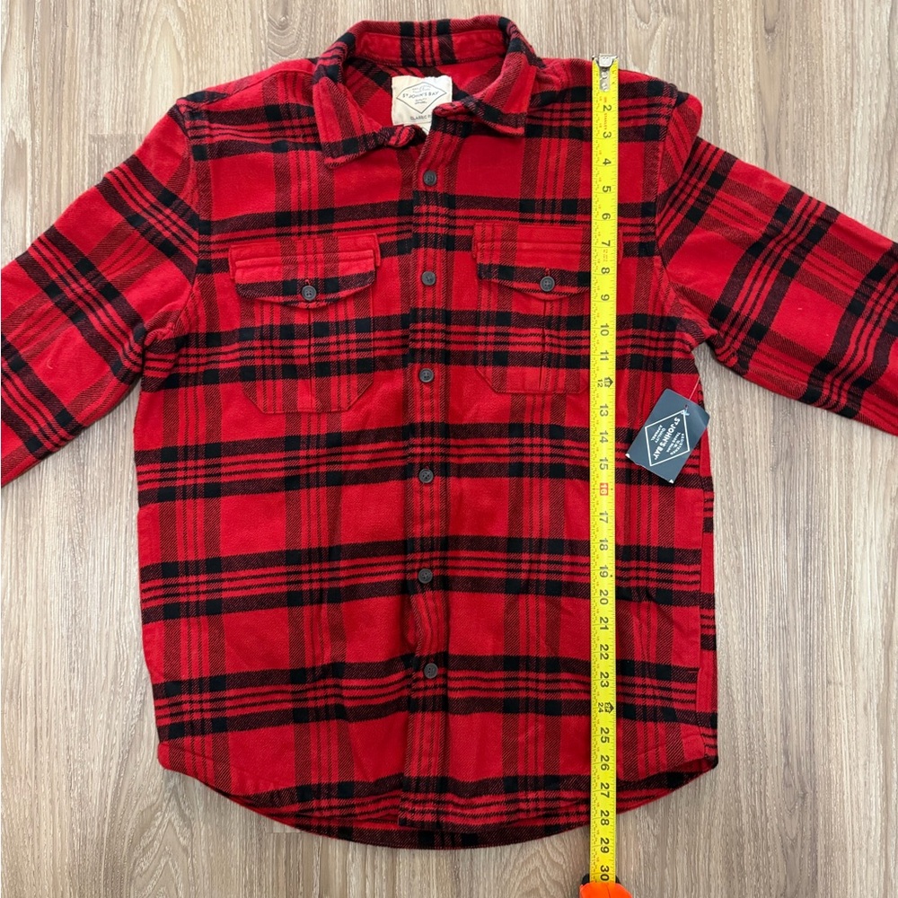 St. John's Bay Red and Black Checkered Shirt
